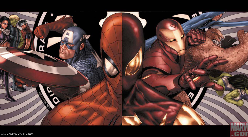 Spider-Man, Captain America, Iron Man, Civil War, Marvel Comics