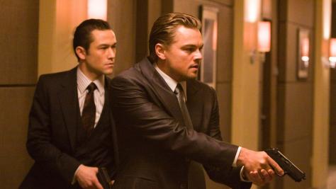 Joseph Gordon Levitt and Leonardo DiCaprio in Inception