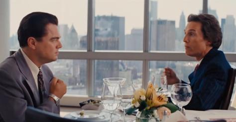 Leonardo DiCaprio and Matthew McConaughey in The Wolf of Wall Street