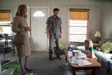 Lindsay Duncan, Chris Evans, and McKenna Grace in Gifted