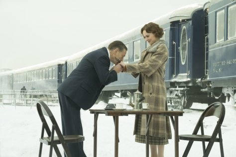 Kenneth Branagh and Daisy Ridley in Murder on the Orient Express