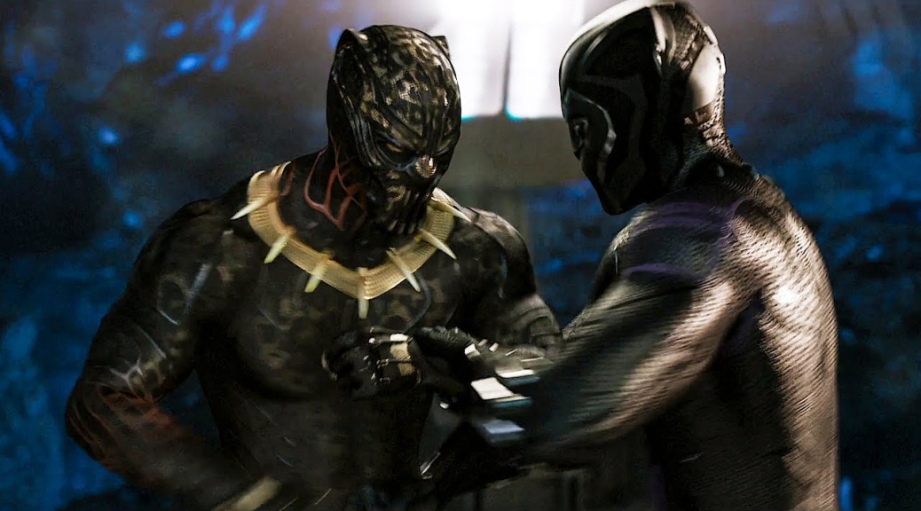 Michael B. Jordan and Chadwick Boseman in Black Panther