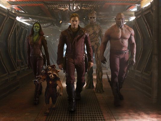 Guardians of the Galaxy, Gamora, Groot, Drax, Rocket Raccoon, Star Lord, Chris Pratt, Zoe Saldana, Vin Diesel, Bradley Cooper