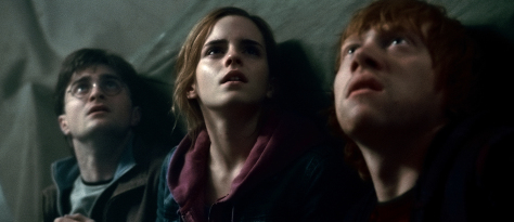 Daniel Radcliffe, Rupert Grint, and Emma Watson in Harry Potter and the Deathly Hallows Part 2