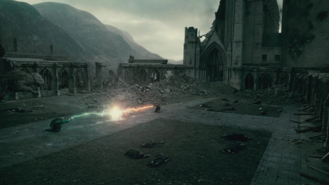 Harry and Voldemort's final duel in Harry Potter and the Deathly Hallows part 2