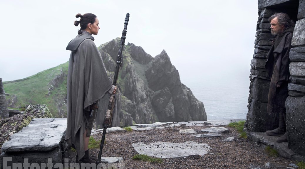Daisy Ridley and Mark Hamill in Star Wars: The Last Jedi