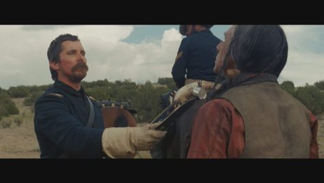 Wes Studi and Christian Bale in Hostiles