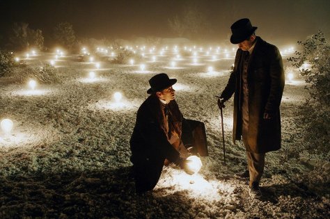 Andy Serkis and Hugh Jackman in The Prestige