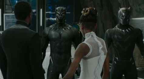 Chadwick Boseman and Leticia Wright in Black Panther