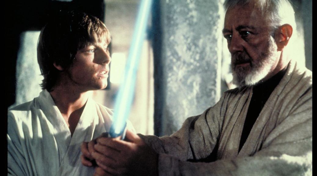 Mark Hamill and Alec Guiness in Star Wars Episode IV: A New Hope