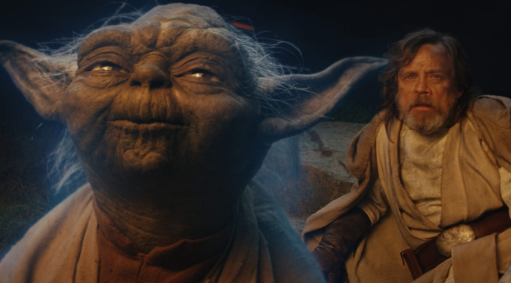 Frank Oz and Mark Hamill in Star Wars: The Last Jedi