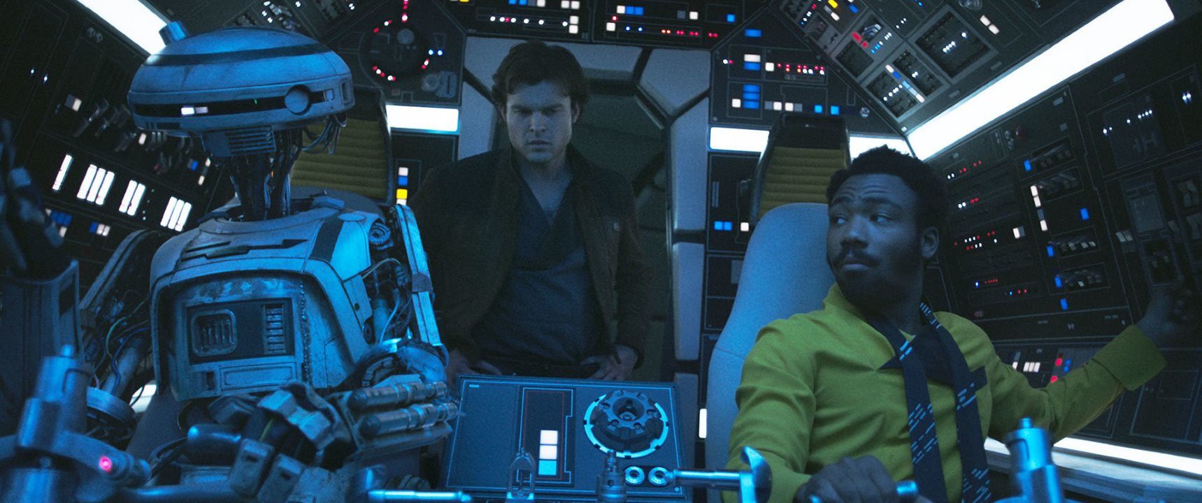 Alden Ehrenreich and Donald Glover in Solo: A Star Wars Story