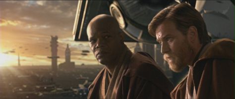 Samuel L. Jackson and Ewan McGregor in Star Wars Episode III: Revenge of the Sith